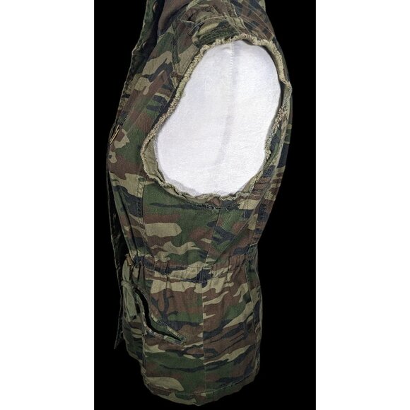 Anthropologie White Crow Camo Studded Utility Vest With Drawstring Waist - Picture 4 of 9